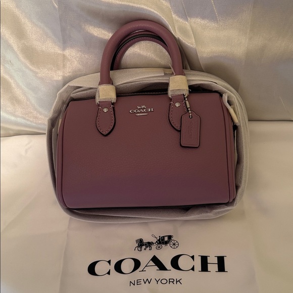 💜 Coach NWT Purple Jasmine Mini Rowan Crossbody Bag with Silver Hardware - Picture 3 of 7